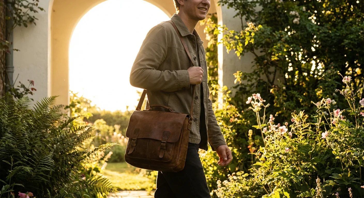 A father at a dining table calculating household finances in a calm, sunlit room.