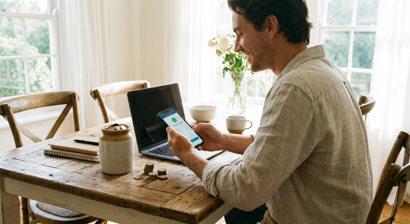 A homeowner looking stressed while dealing with a home repair issue.