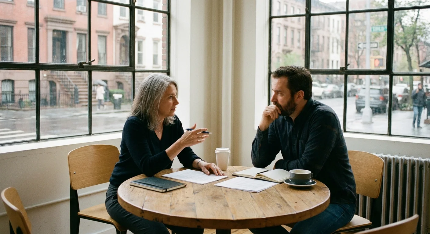 A minimalist calculator and ledger on a clean white desk.