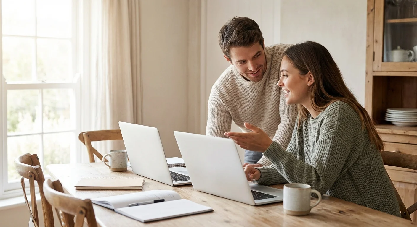 A neatly organized pantry and kitchen area showing a variety of healthy food supplies.