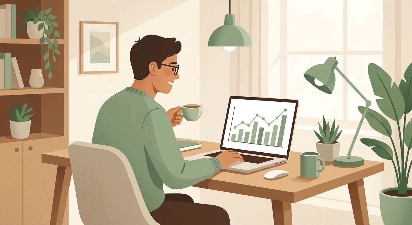 A person calmly planning their Medicare transition at a clean, organized desk.