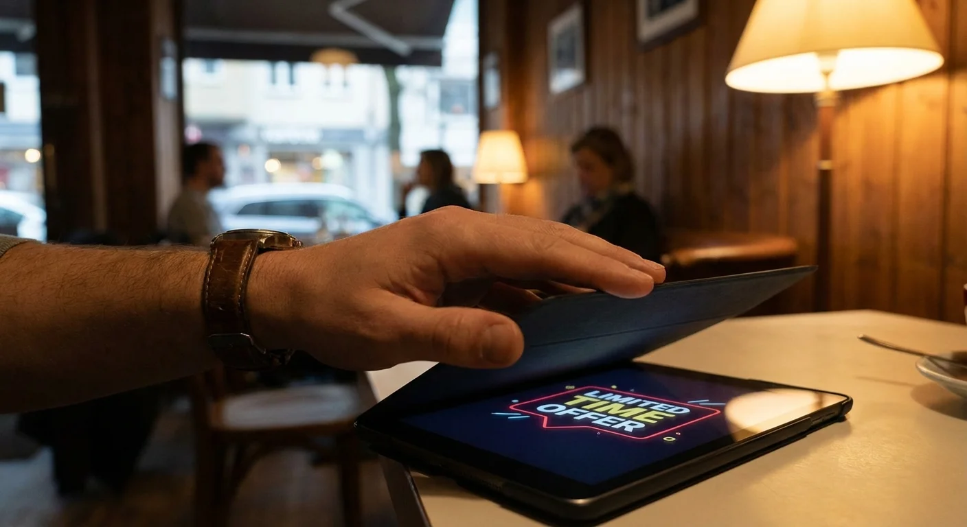 A person carefully reviewing a grocery receipt at a kitchen table to track their spending.