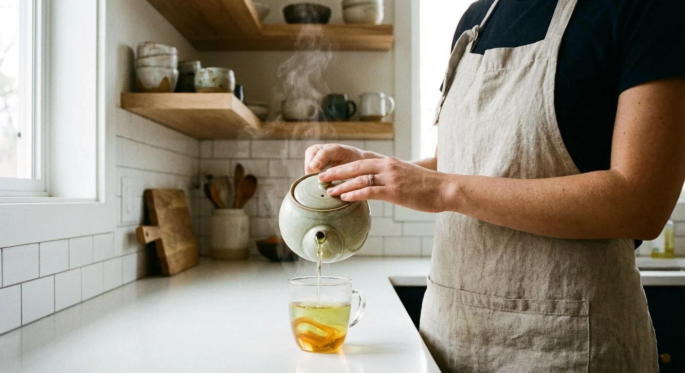 A person mixing tea and honey, representing the blending of investment strategies.