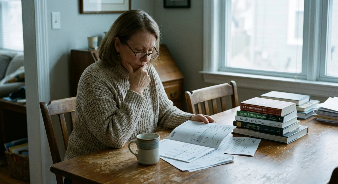 A person reflecting over a document at a table, representing careful planning.
