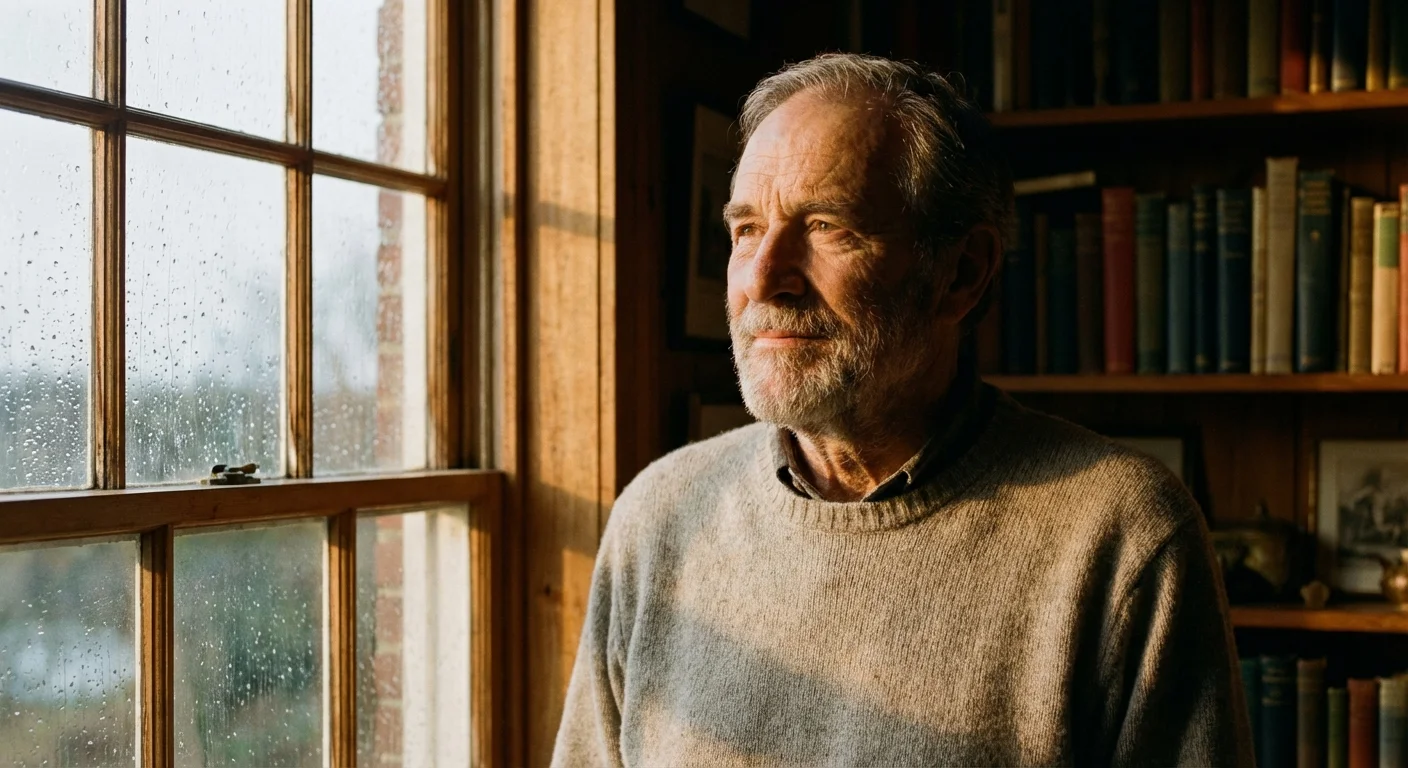 A portrait of a senior man looking content and financially secure.