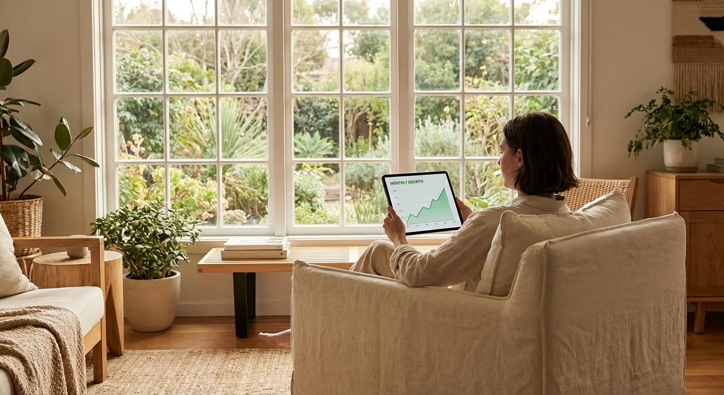 A student organizing paperwork and a laptop on a bright wooden table.