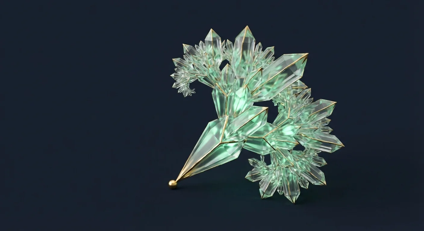 An exponentially growing 3D crystal structure, representing the power of compounding tax-free growth.