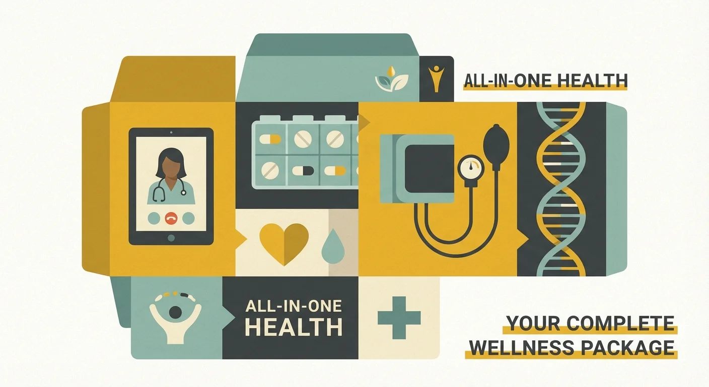 An organized all-in-one toolkit representing the bundled nature of Medicare Advantage.