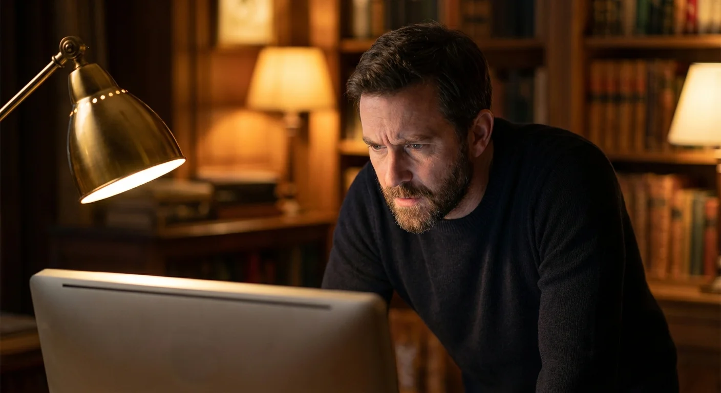 A man focusing intently on a computer screen, representing the complexity of marginal tax rates.