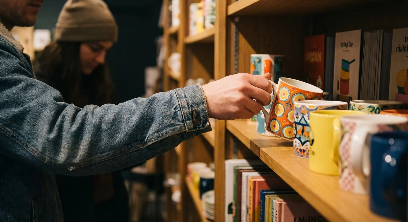 Close-up of hands reviewing a real estate contract on a wooden table.