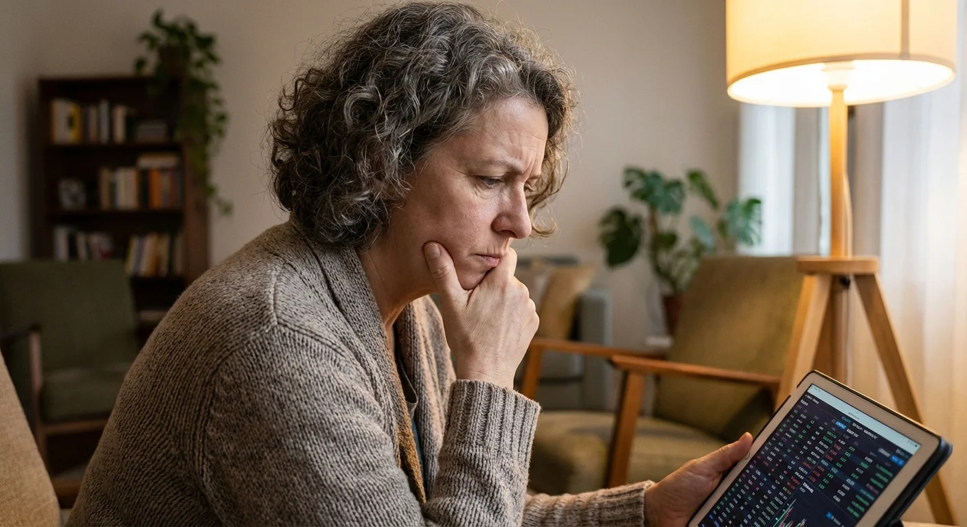 A person looking thoughtfully at a screen, showing careful planning.