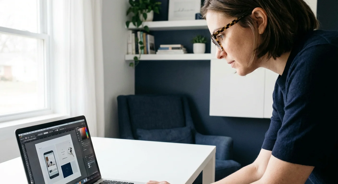 A person looking closely at a screen with glasses, representing the need to check financial details.