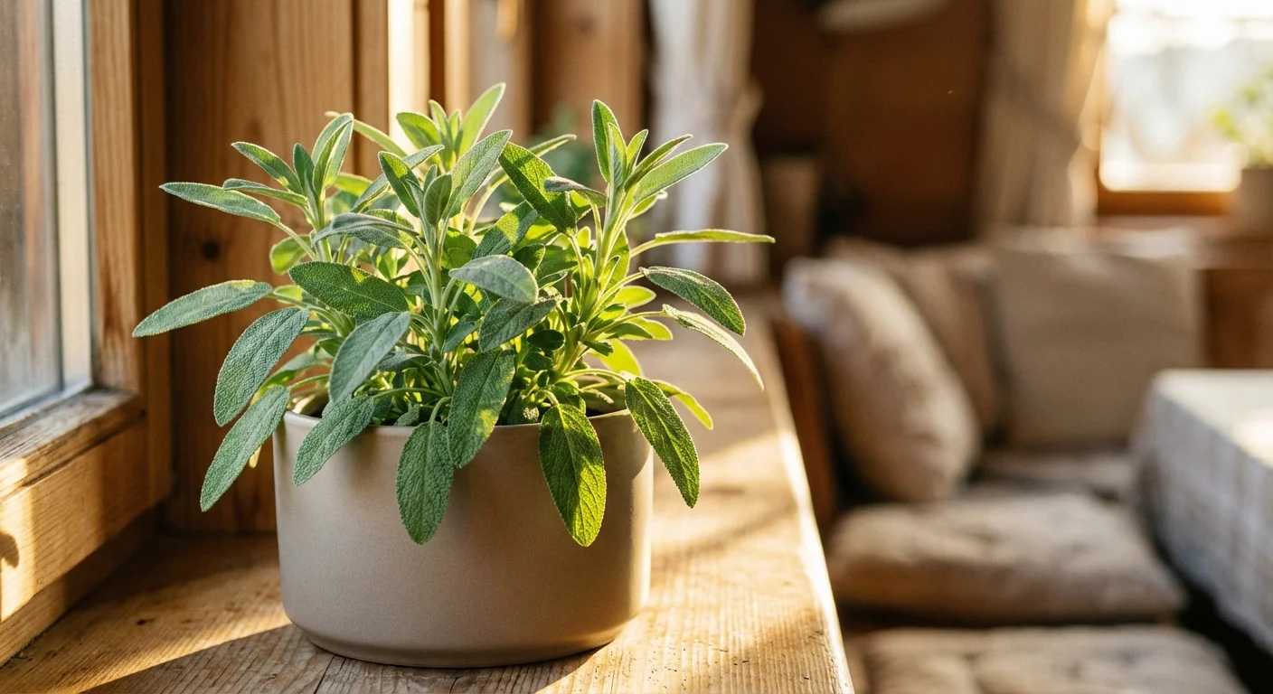 A small green plant growing in a pot on a sunny windowsill, symbolizing financial growth.