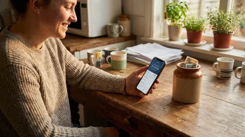 A woman shopping for fresh produce at a sunny outdoor market, representing purchasing power.