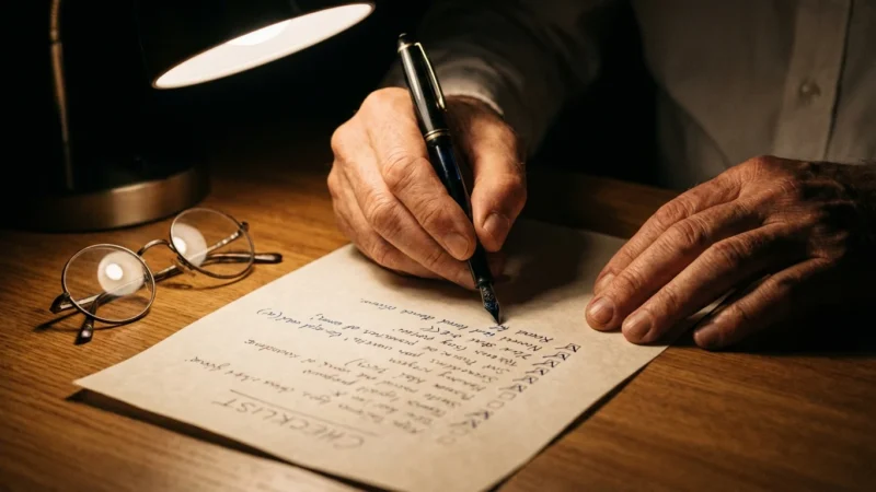 A woman smiling at her laptop in a bright home office, representing financial peace of mind.