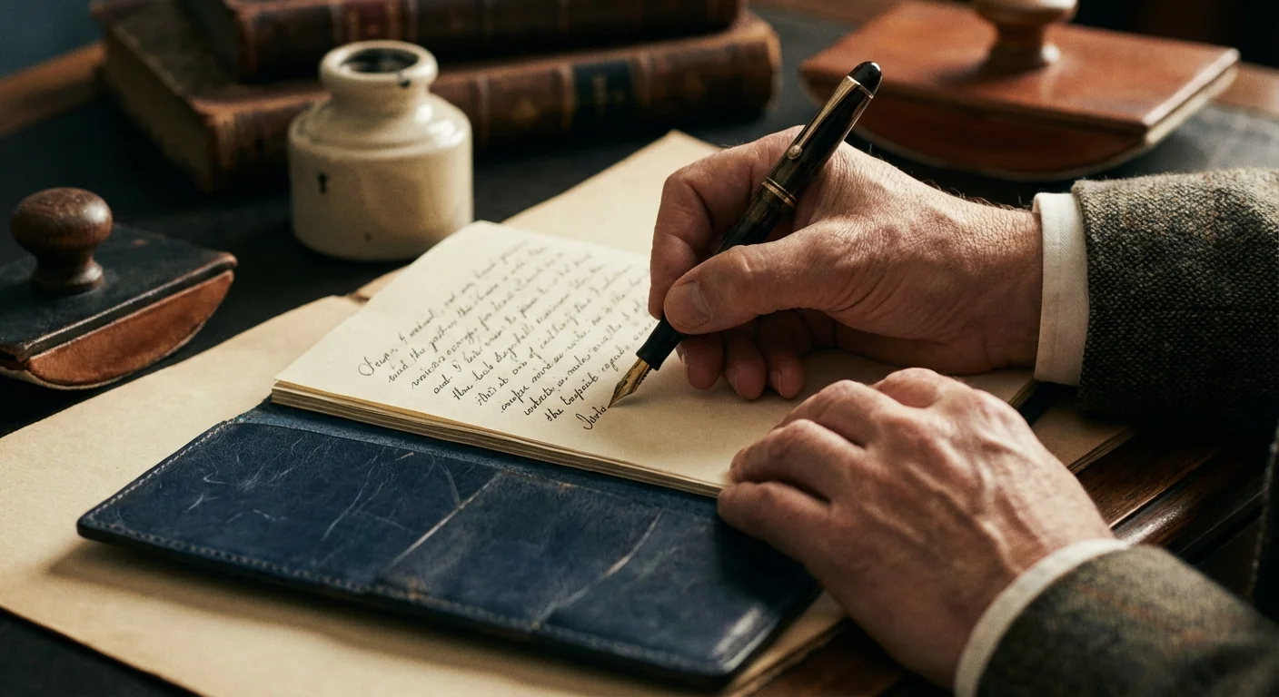 A close-up of hands writing in a journal, representing expert strategy and planning.