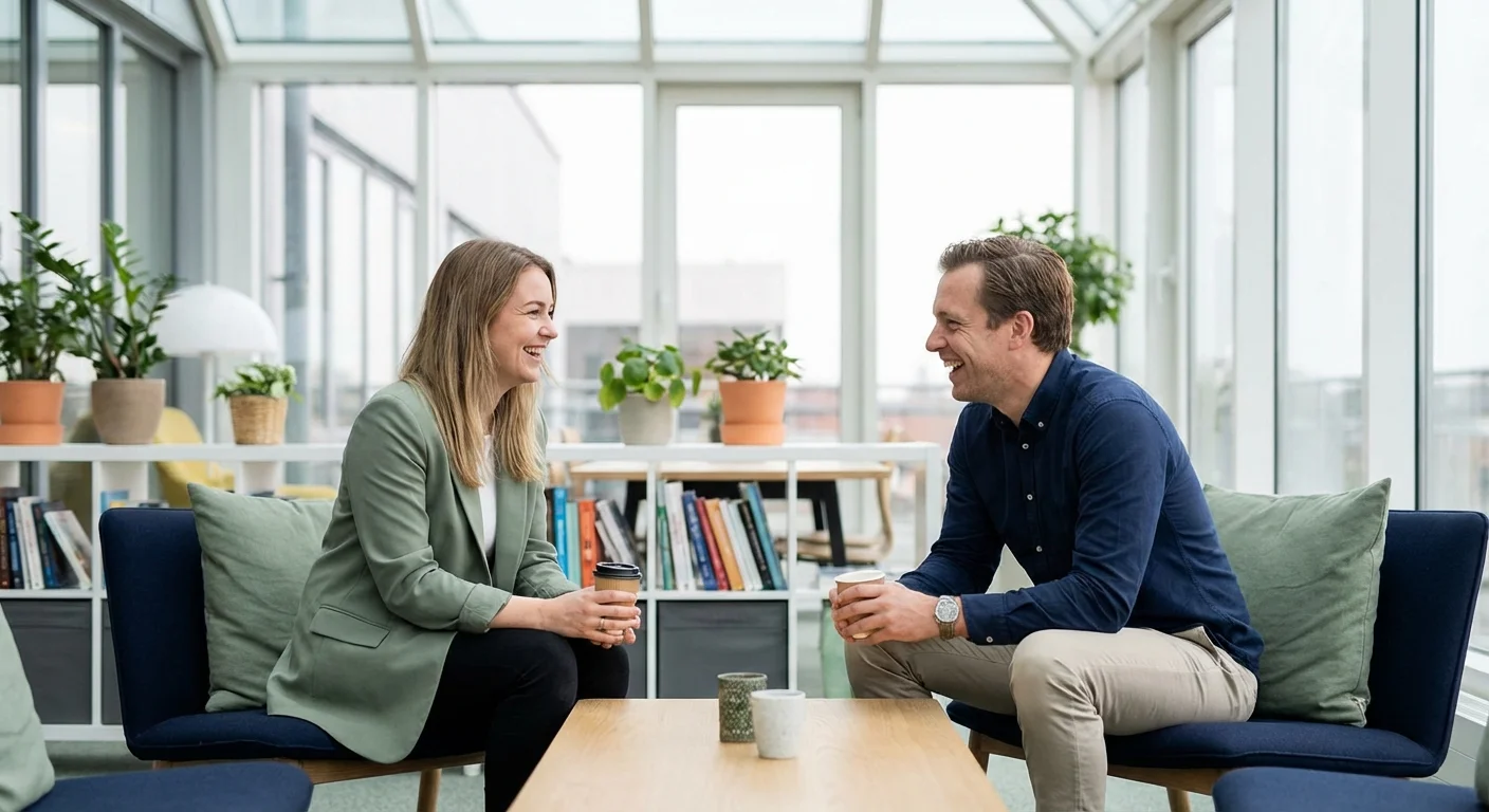 A professional financial advisor meeting with a client in a bright office.
