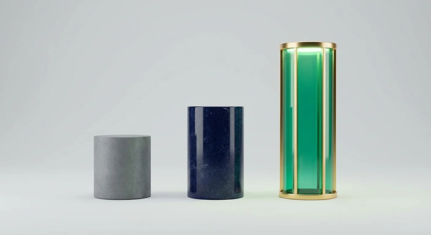 Three 3D pillars showing the scale difference between Traditional, Roth, and Mega Backdoor Roth accounts.