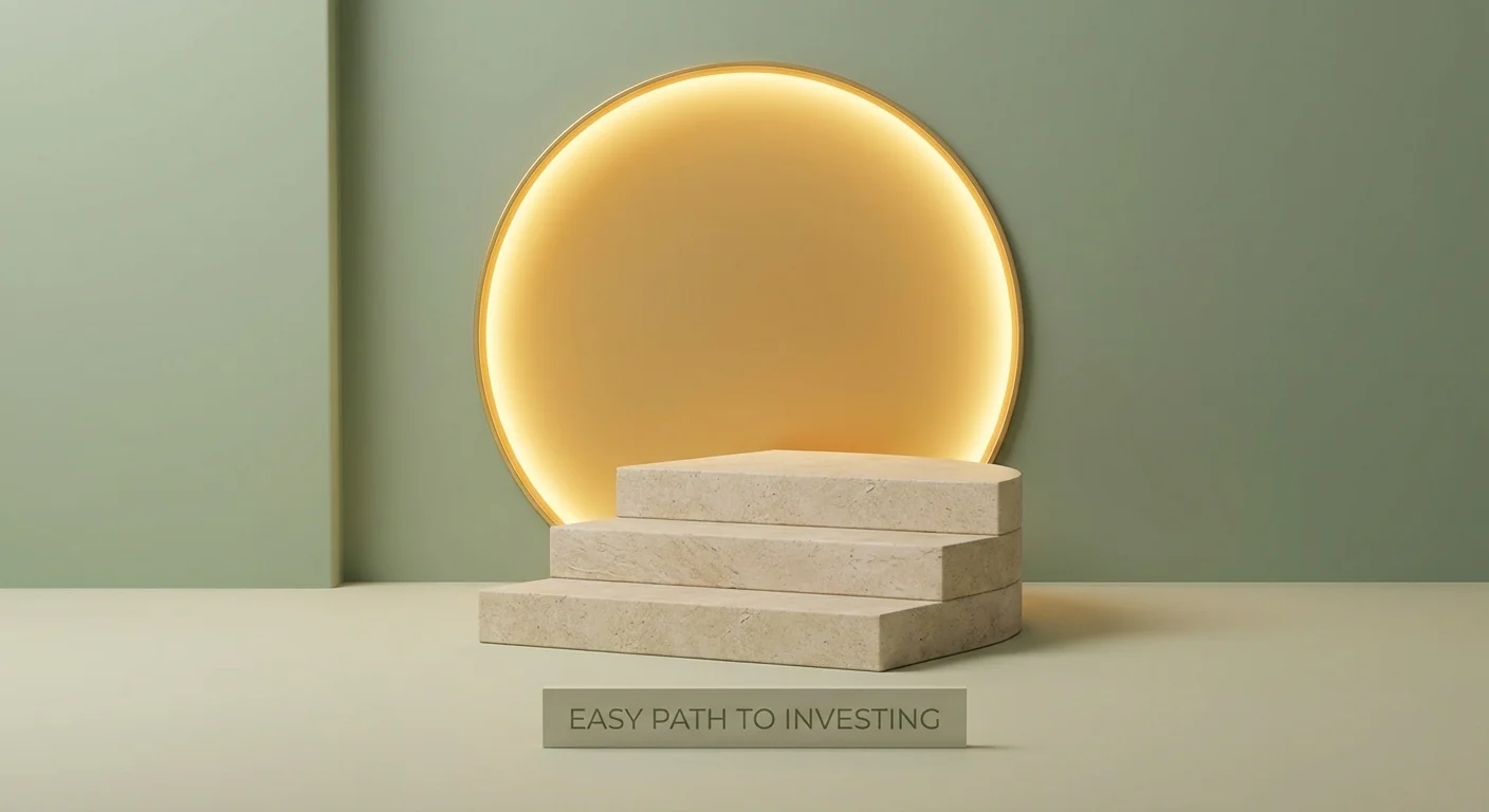 Three glass jars with increasing amounts of coins and growing plants, illustrating the power of compounding.