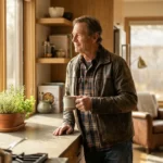 A veteran in a sunlit home reflecting on financial security and future opportunities.