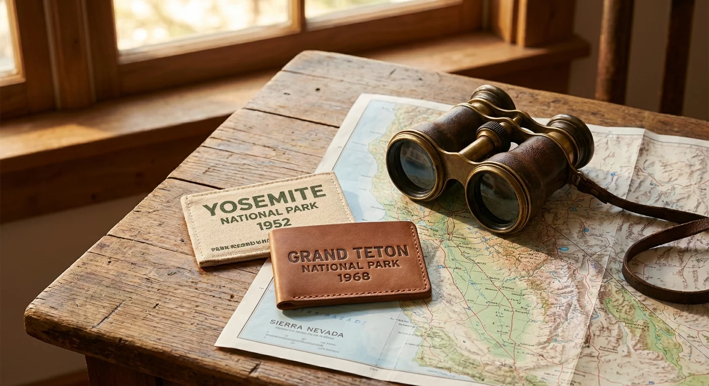 National Park passes and binoculars on a map, representing different travel options.