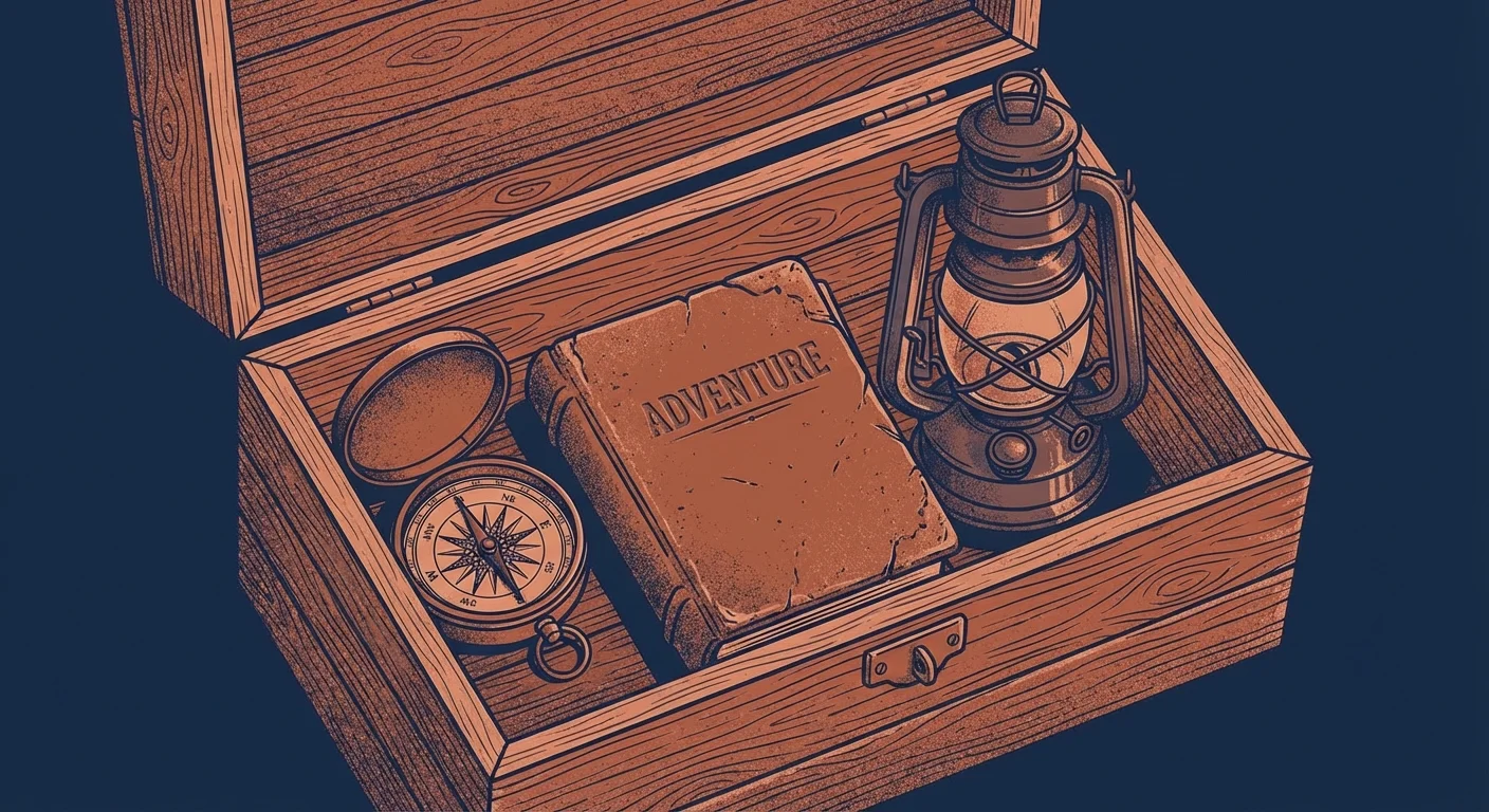 A conceptual survival kit with a compass and lantern, symbolizing a bear market strategy.