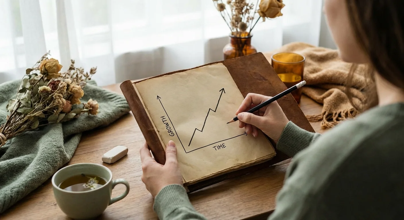 A person drawing a graph in a journal, symbolizing the calculation of partial contributions.