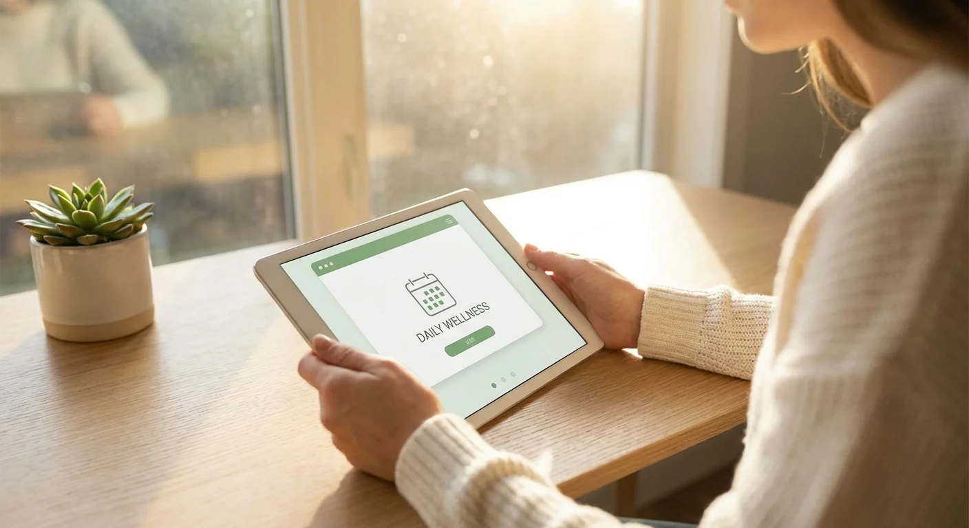 A person using a tablet at a clean desk to set up an investment account, showing the simple steps to start.