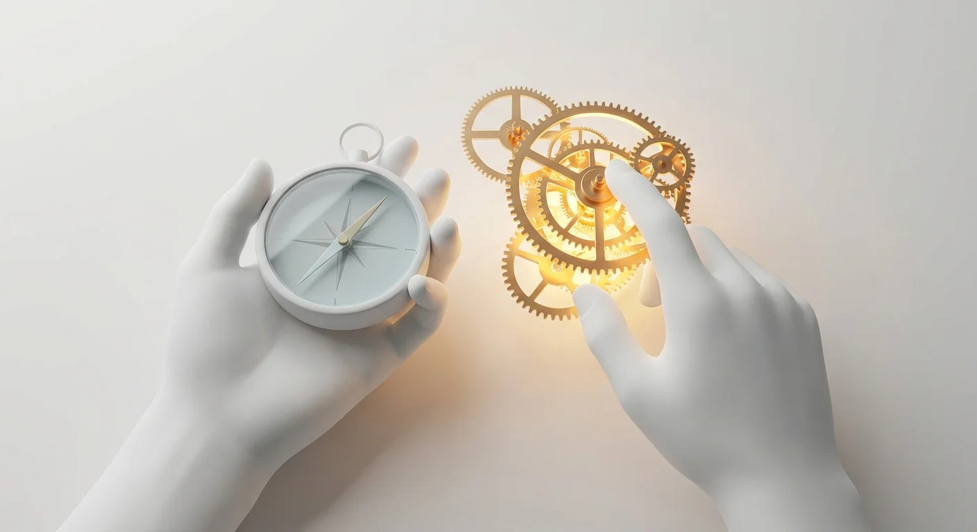 3D hands representing self-guided versus professional investment management.